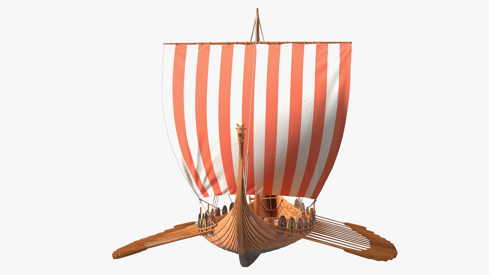 3D Viking Drakkar Sail Red model