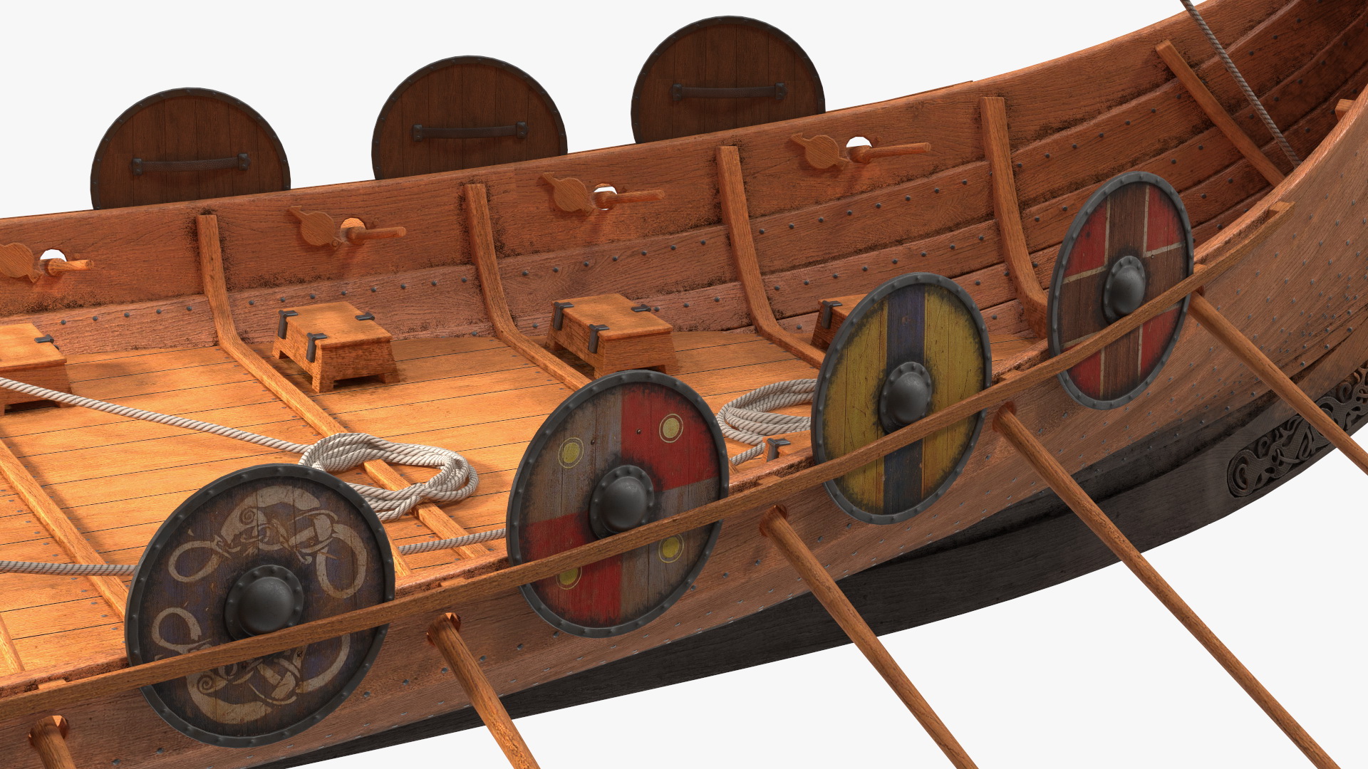 3D Viking Drakkar Sail Red model