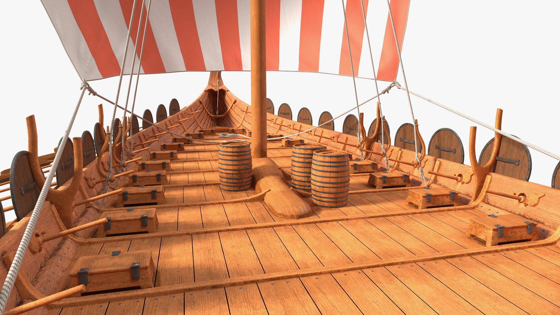 3D Viking Drakkar Sail Red model