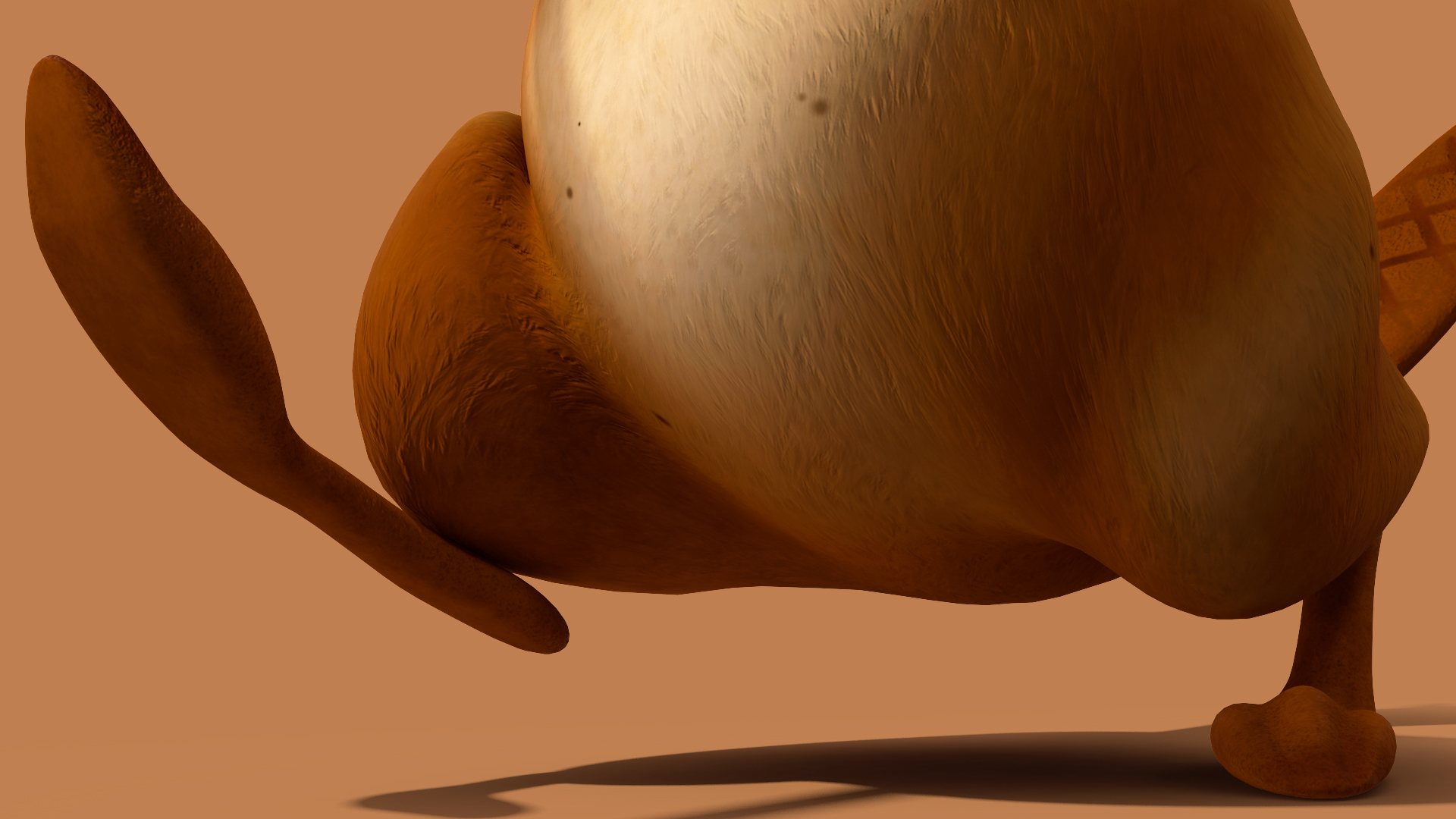 3D model Cartoon Beaver with Plank