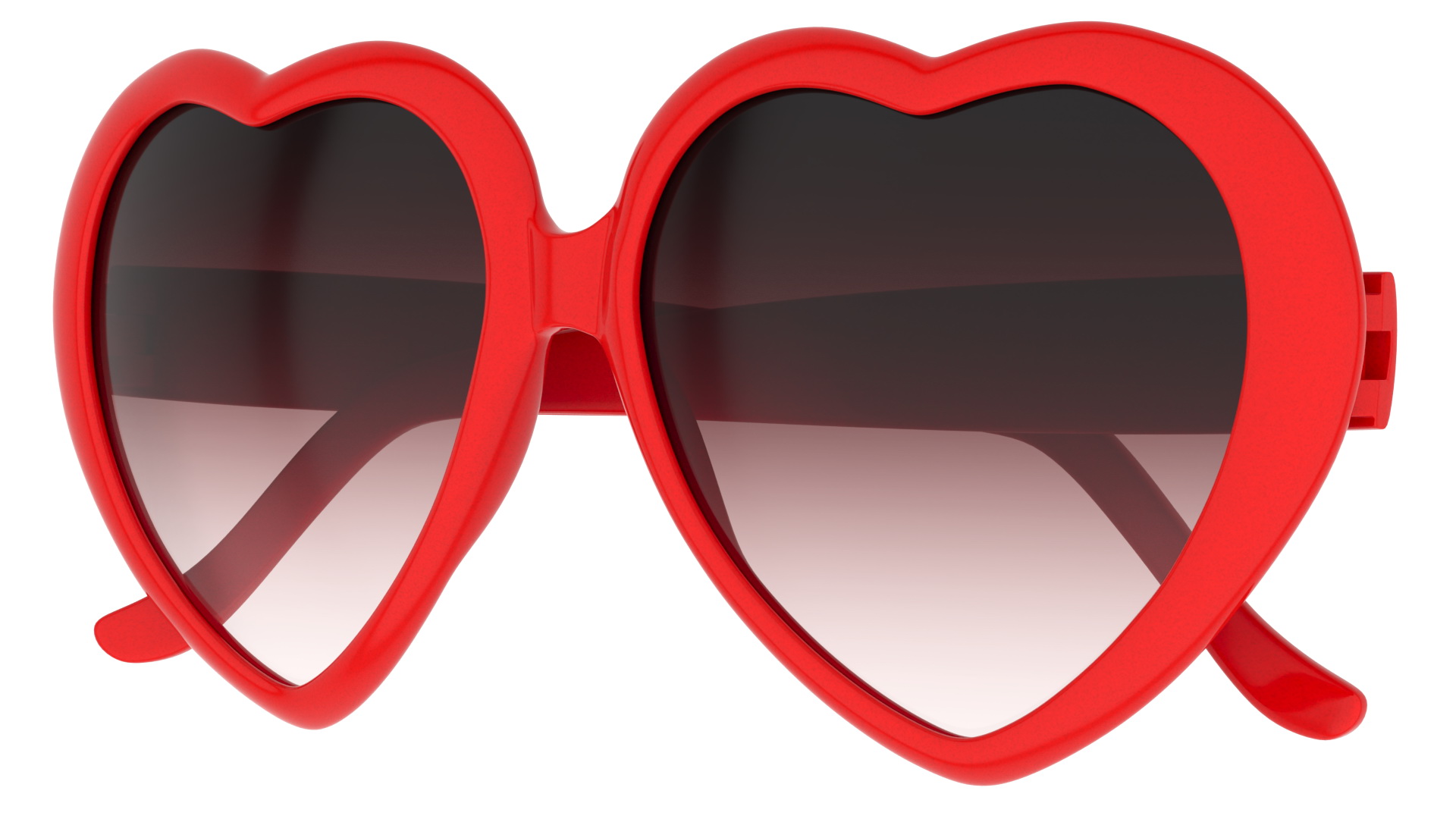 Heart Shaped Sunglasses Red 3D