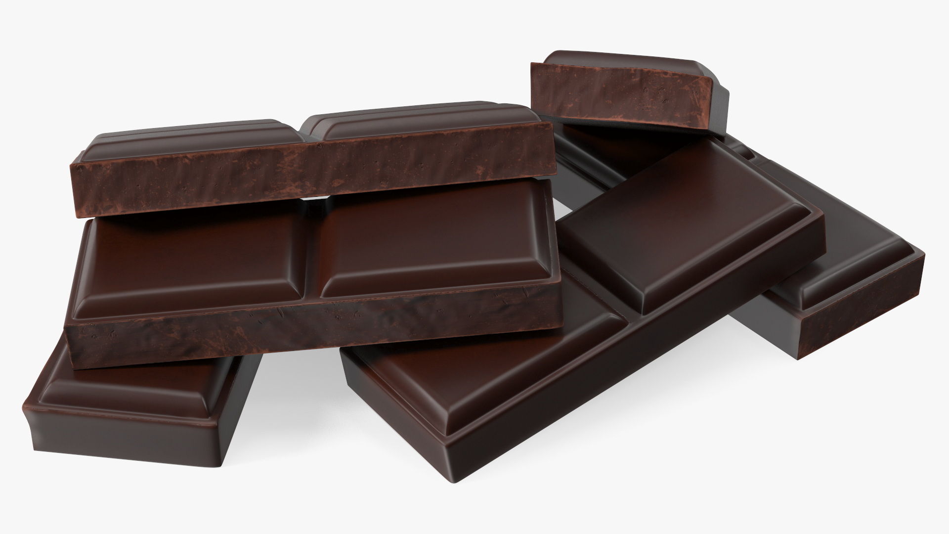 Pieces of Dark Chocolate 3D model