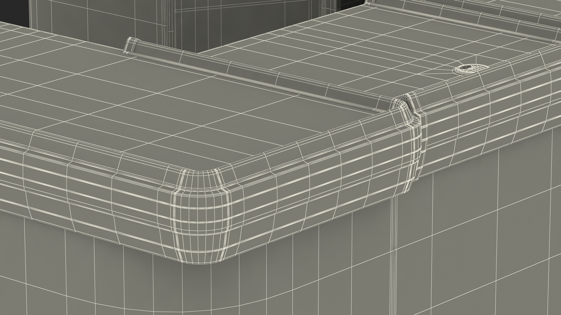 Supermarket Checkout Counters Dark Wood 3D model