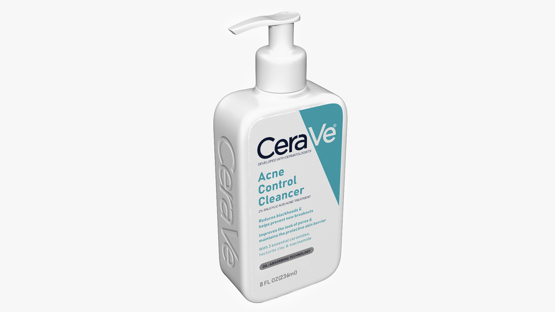 3D model CeraVe Cleanser Dispenser Bottle 236 ml Aquamarine