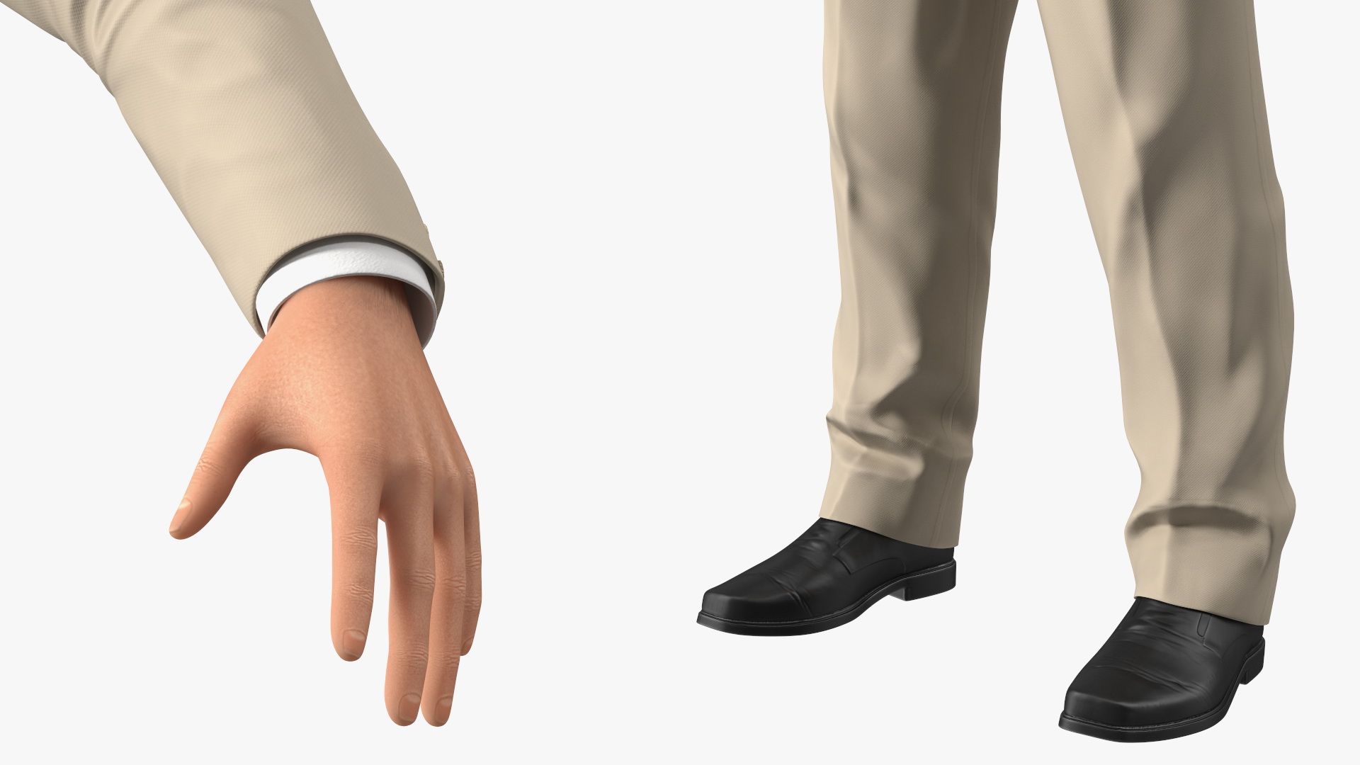 Businessman in Beige Suit Fur 3D model