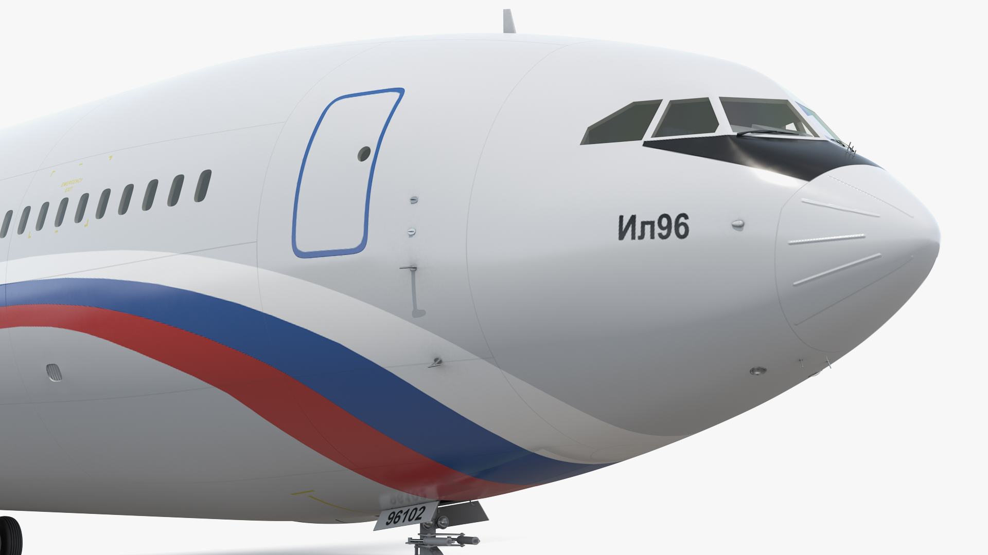 3D Airplane IL-96-400 Rossya Airlines Rigged