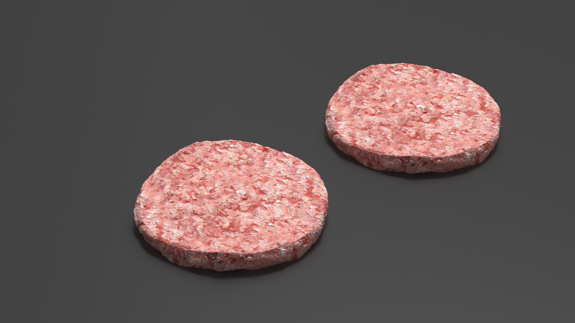 3D Raw Burger Patty