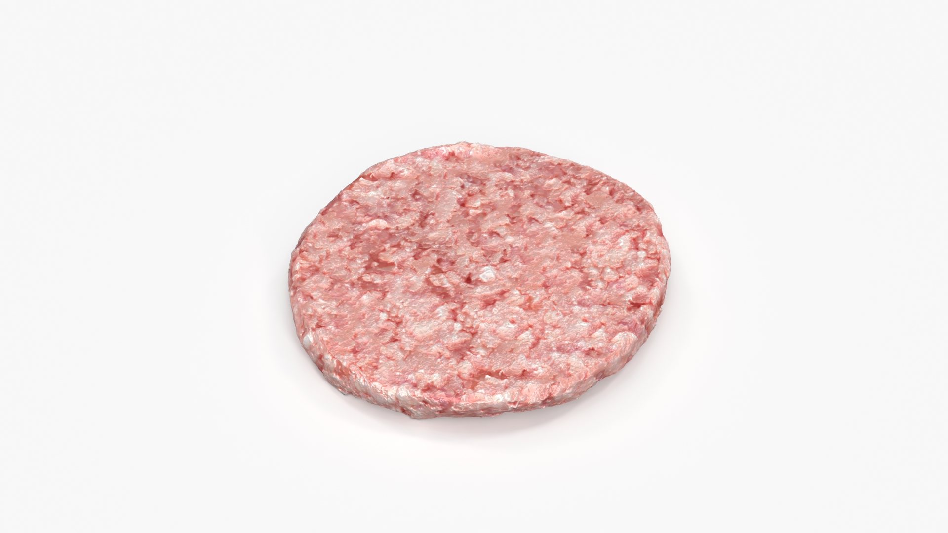 3D Raw Burger Patty