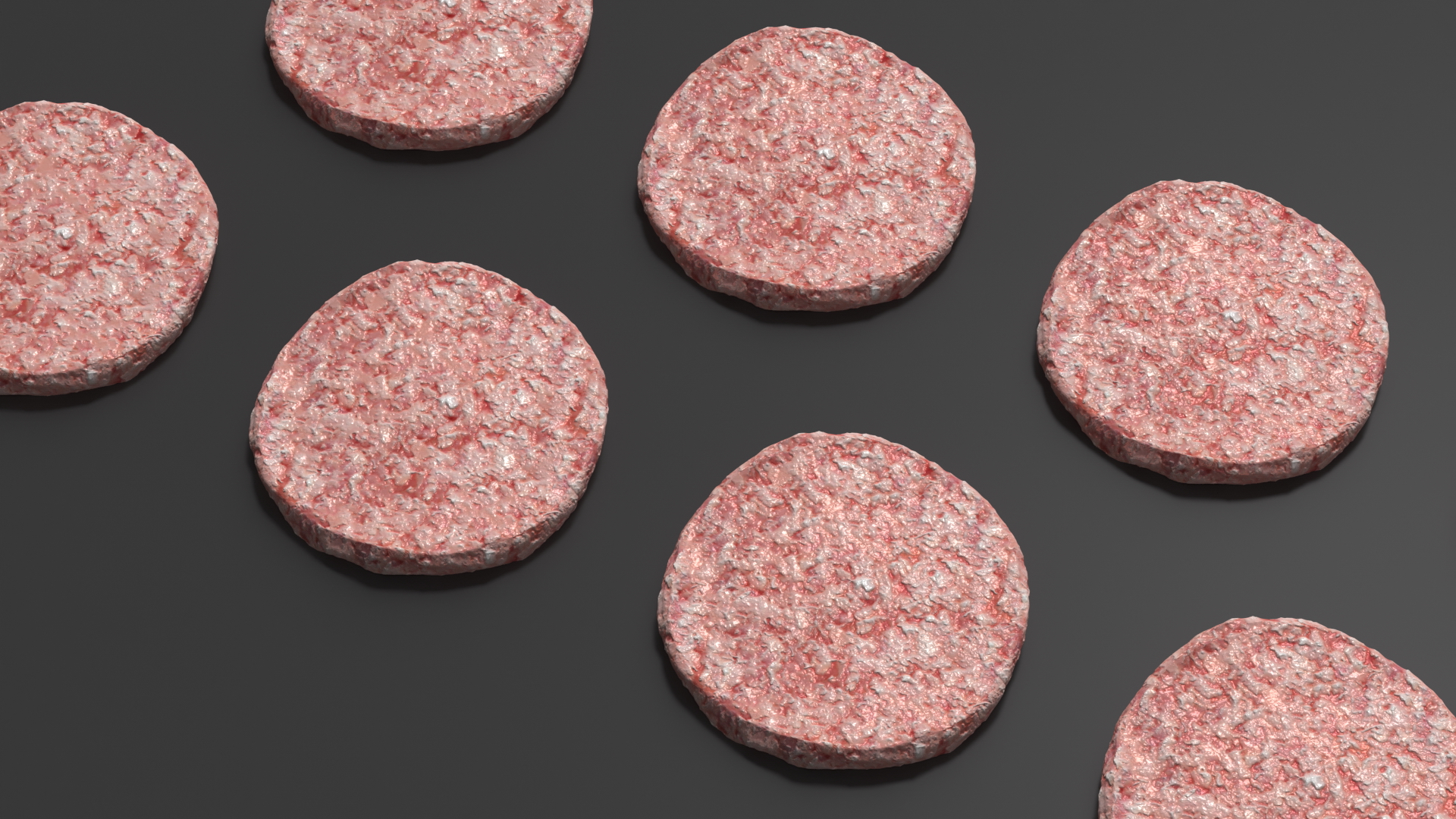 3D Raw Burger Patty