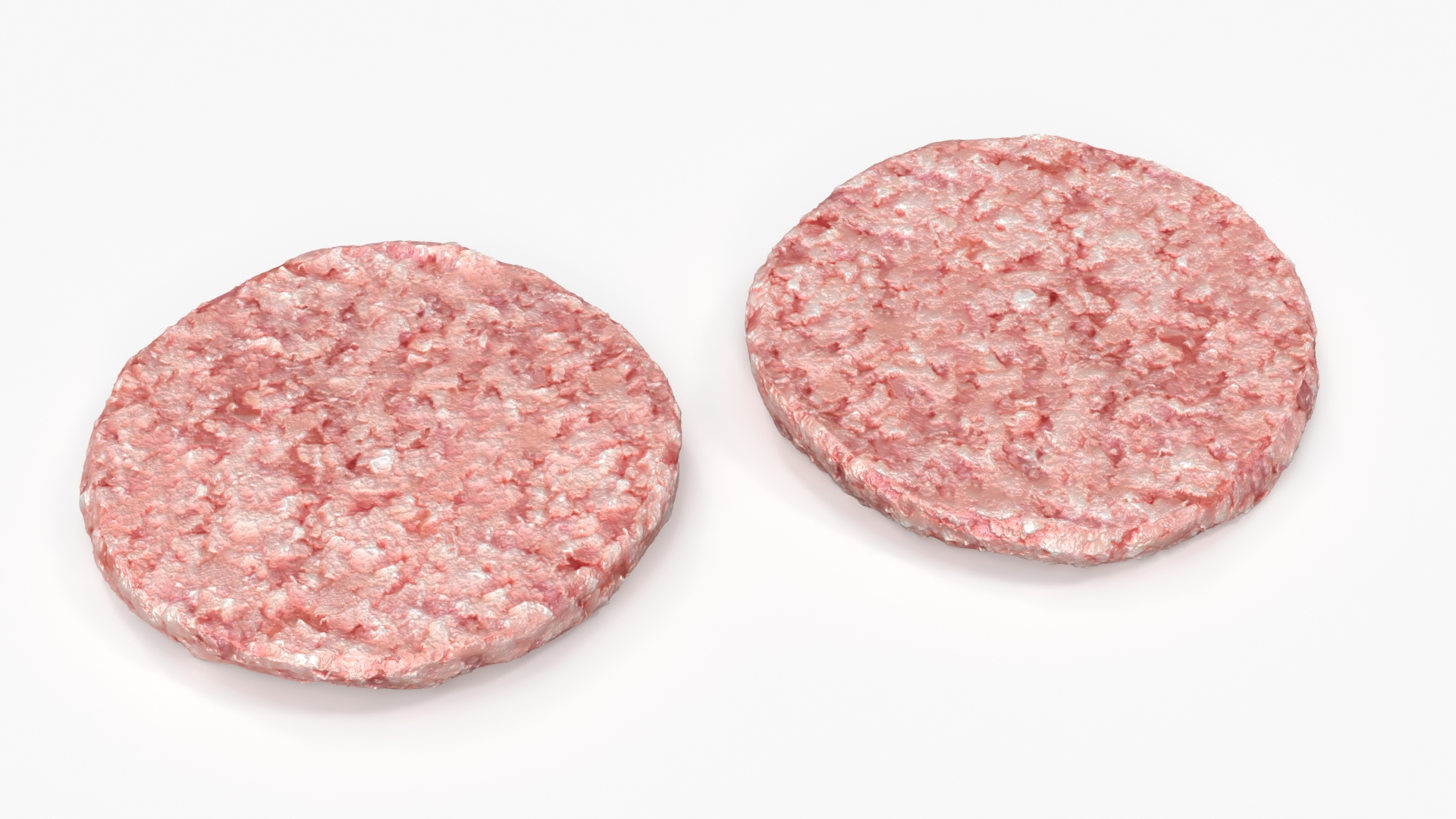 3D Raw Burger Patty