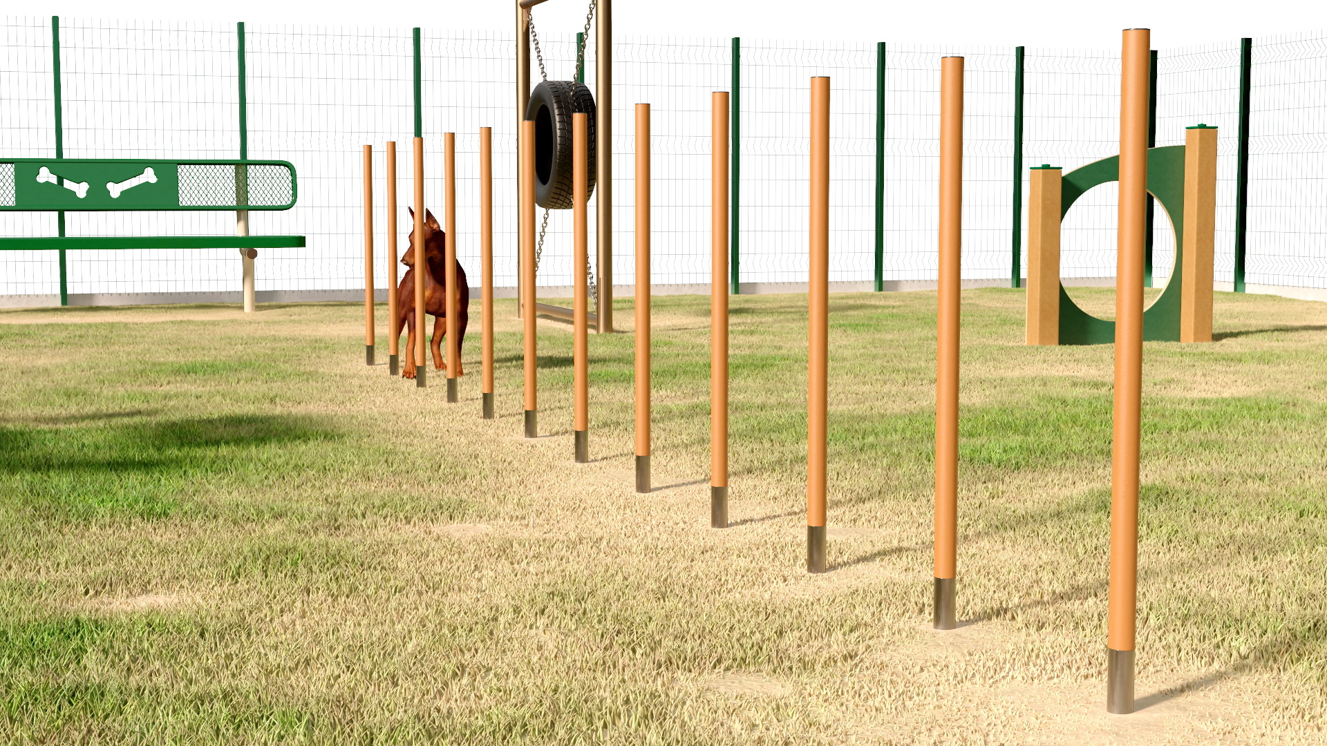 3D model Dog Playground with People Fur