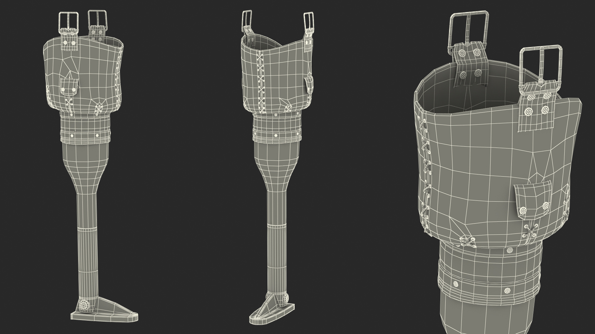 Vintage Pirate Prosthetic Leg 3D model