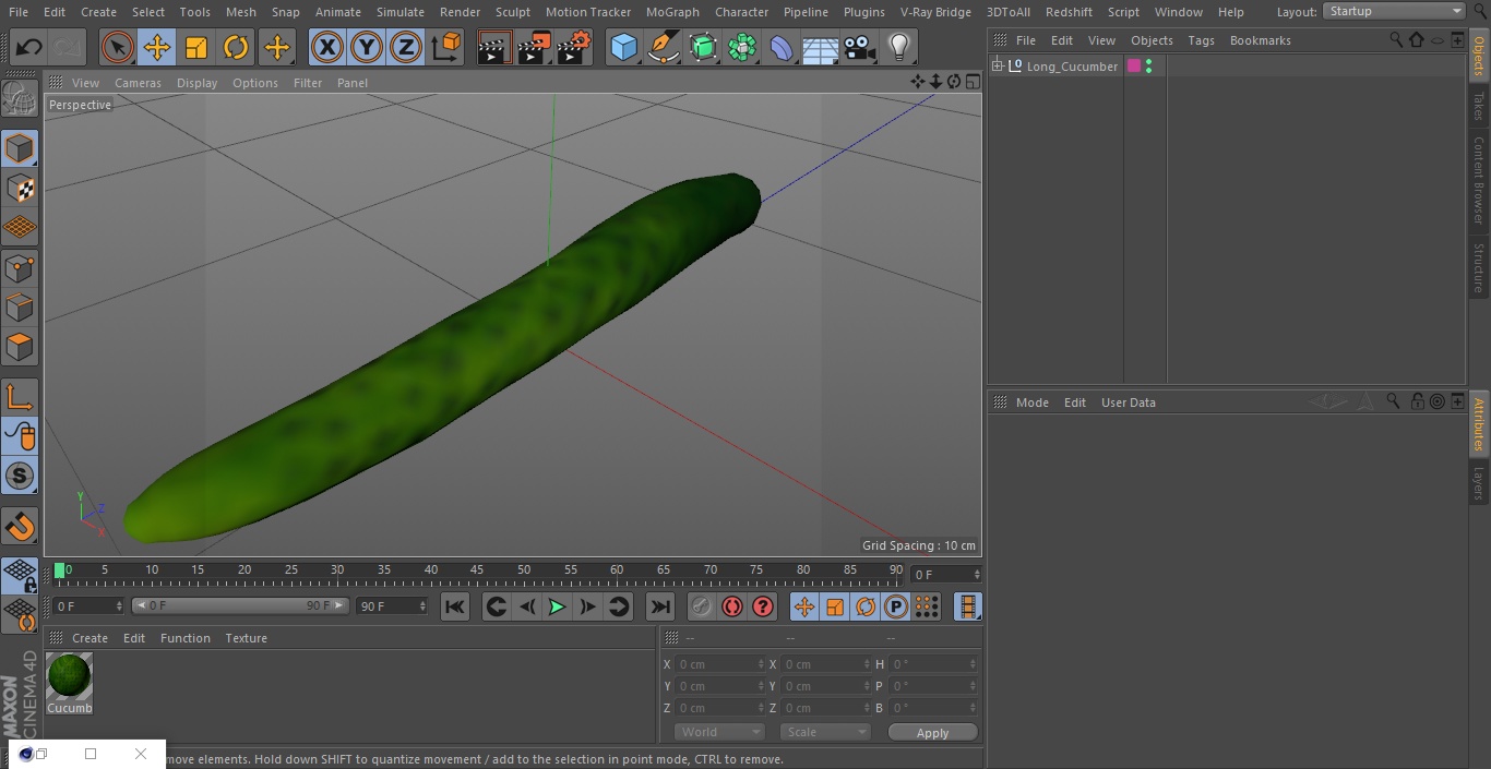 3D Long Cucumber model