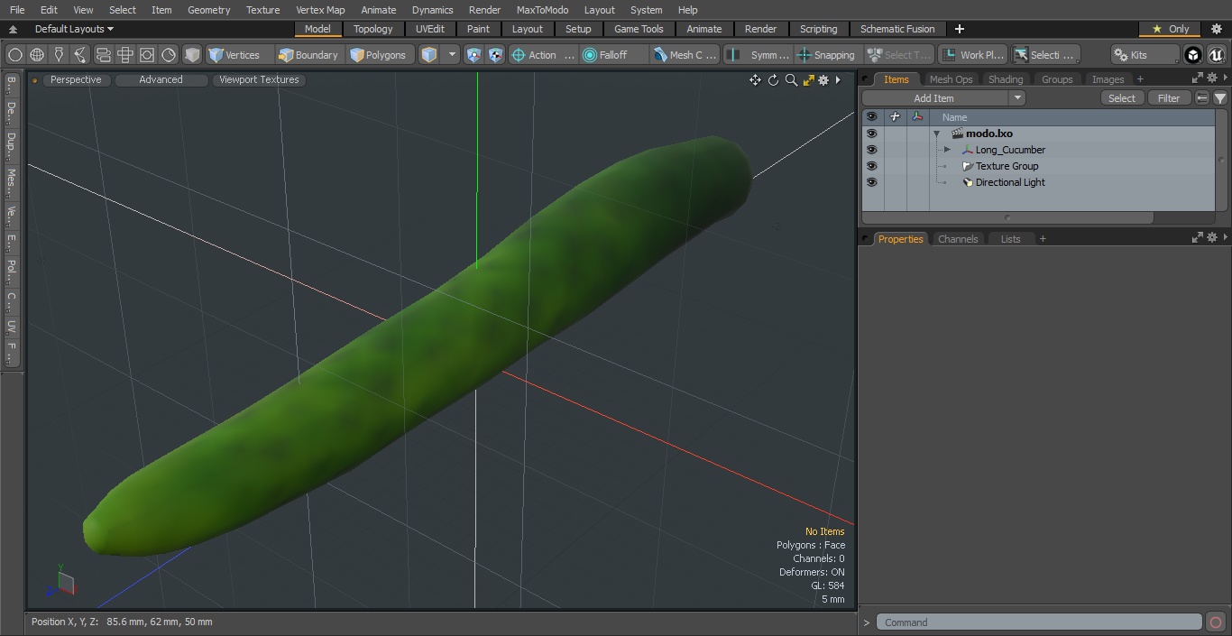 3D Long Cucumber model