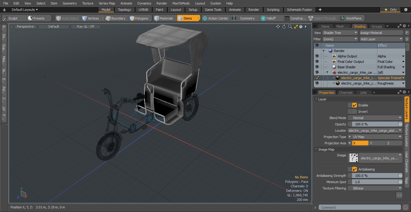 3D Commercial Grade Electric Trike with Passenger Seat