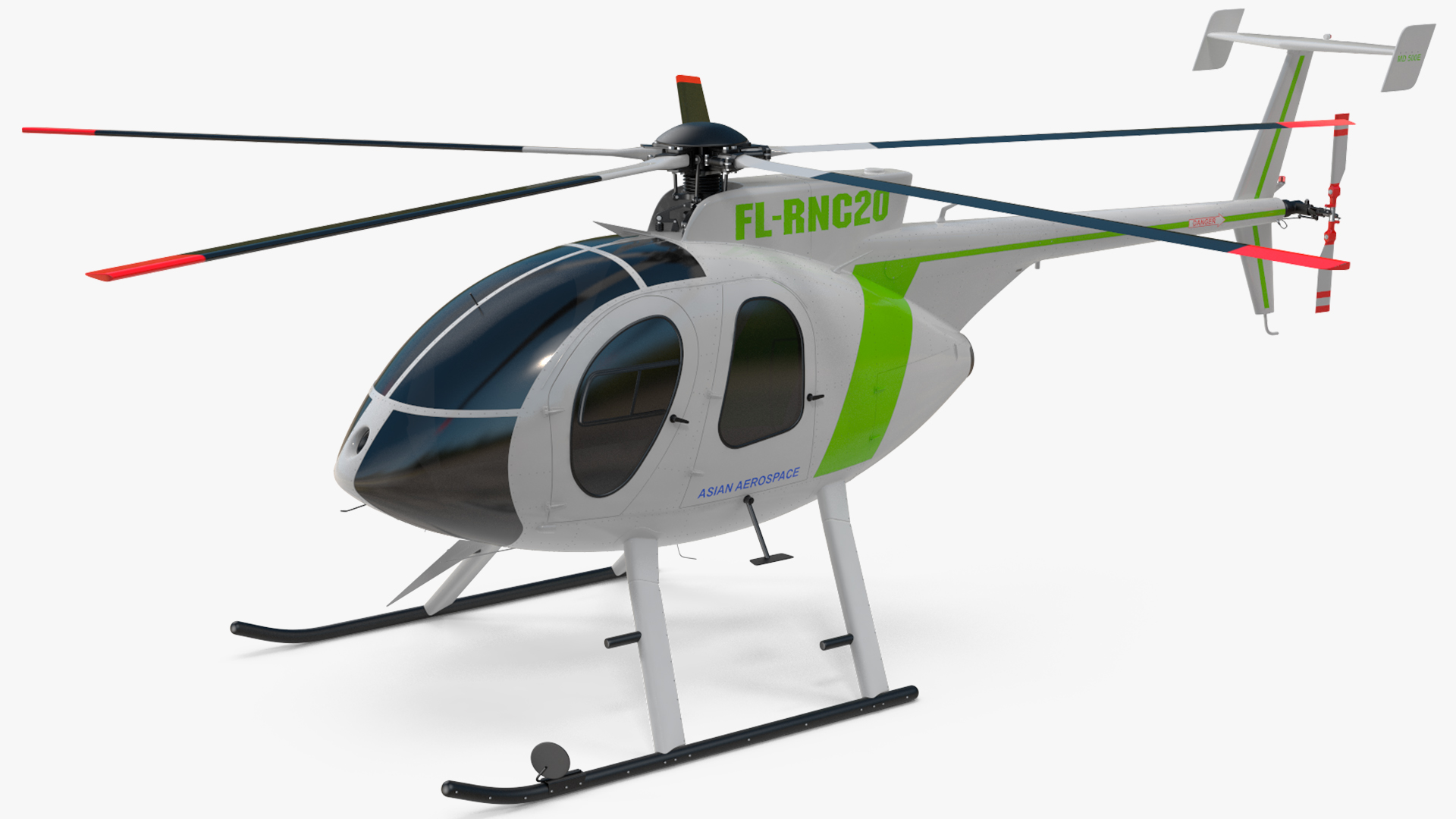 3D MD 500E Light Helicopter Exterior Only model