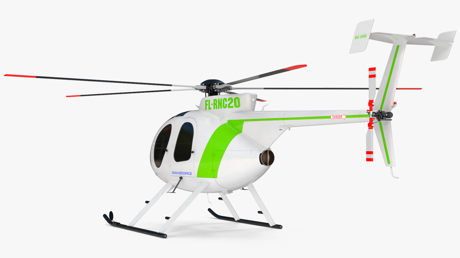 3D MD 500E Light Helicopter Exterior Only model