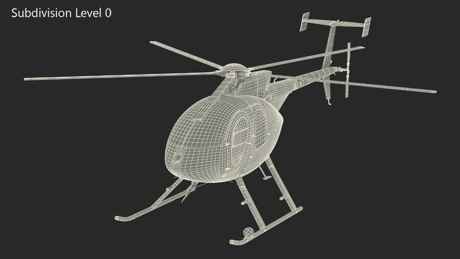 3D MD 500E Light Helicopter Exterior Only model