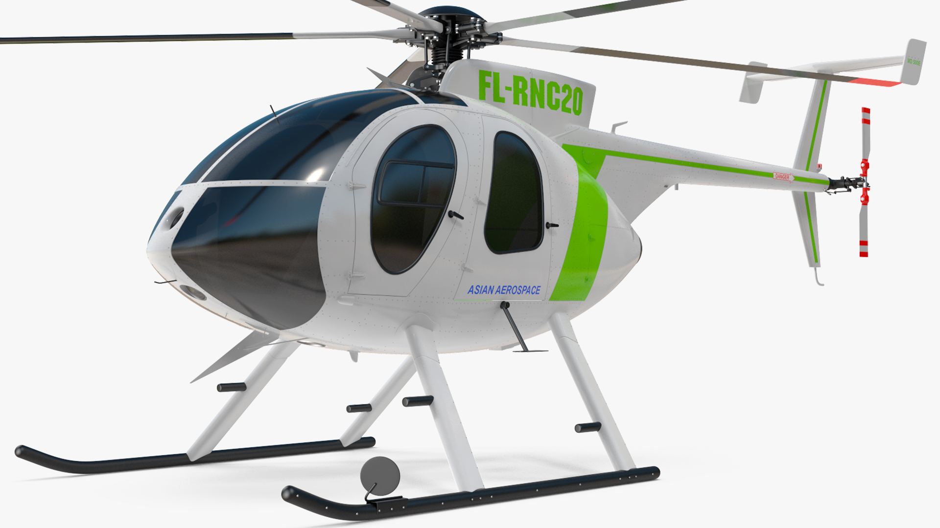 3D MD 500E Light Helicopter Exterior Only model