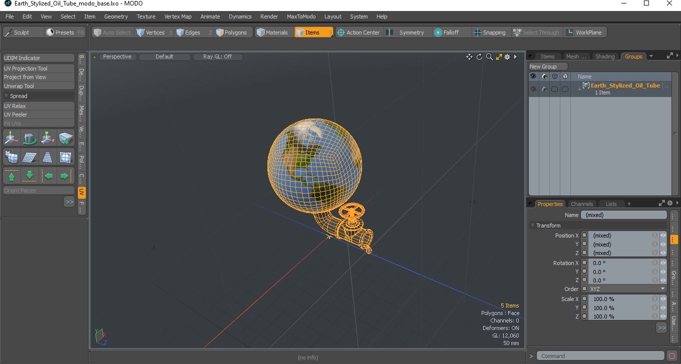 3D Earth Stylized Oil Tube model