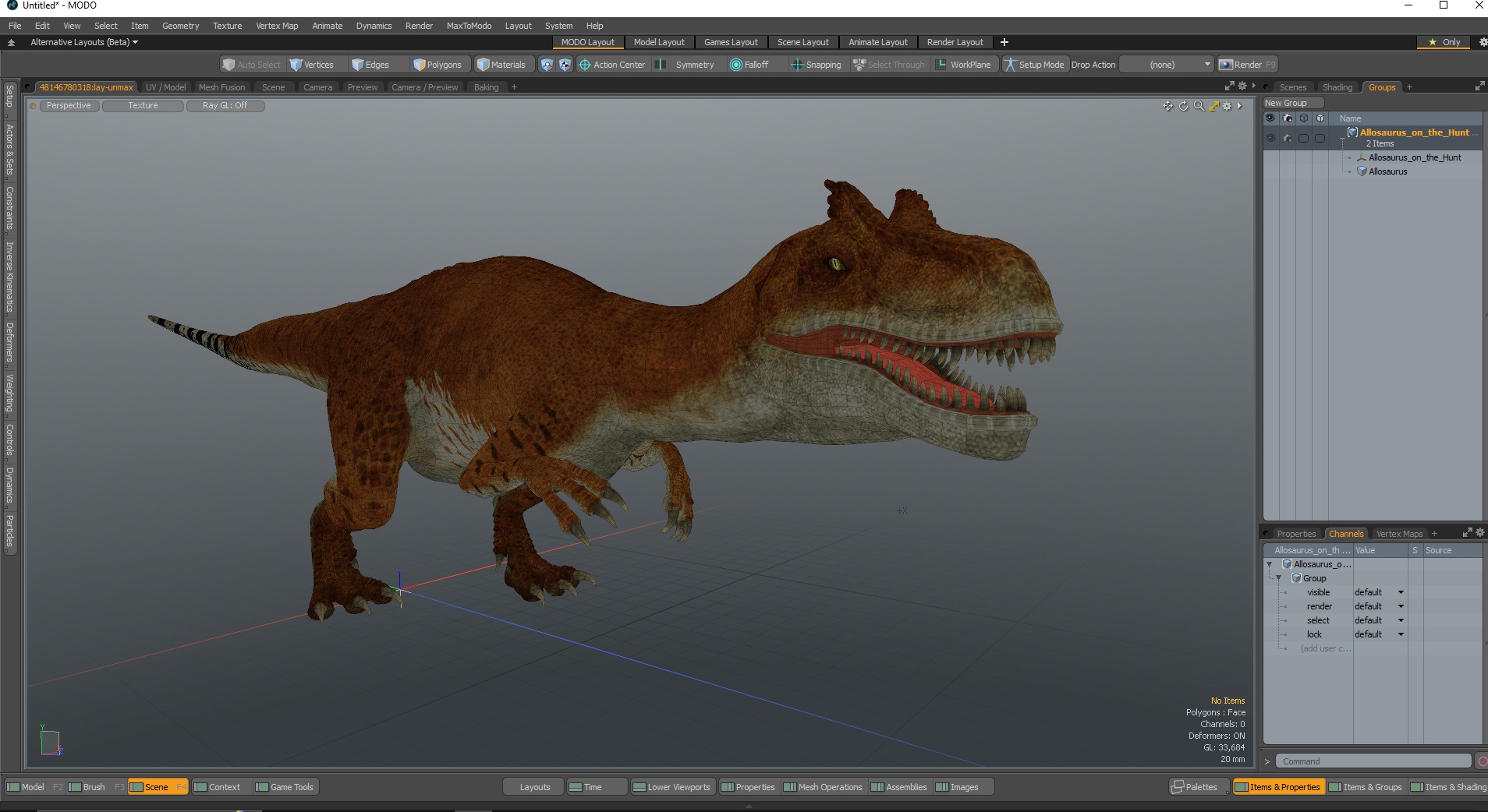 Allosaurus on the Hunt 3D