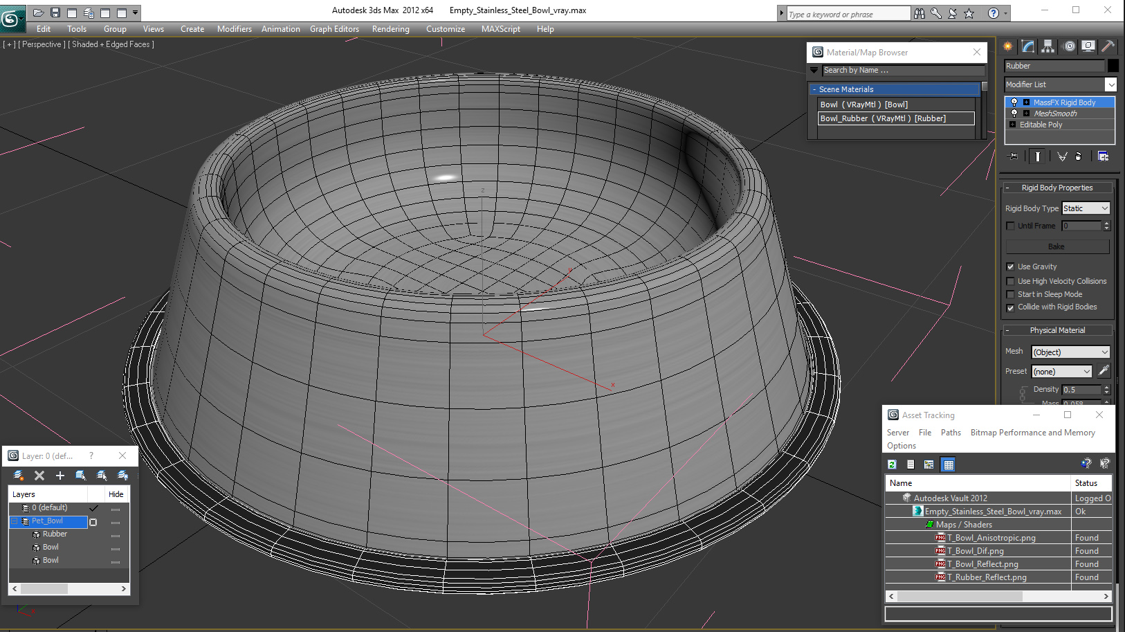 3D Empty Stainless Steel Bowl