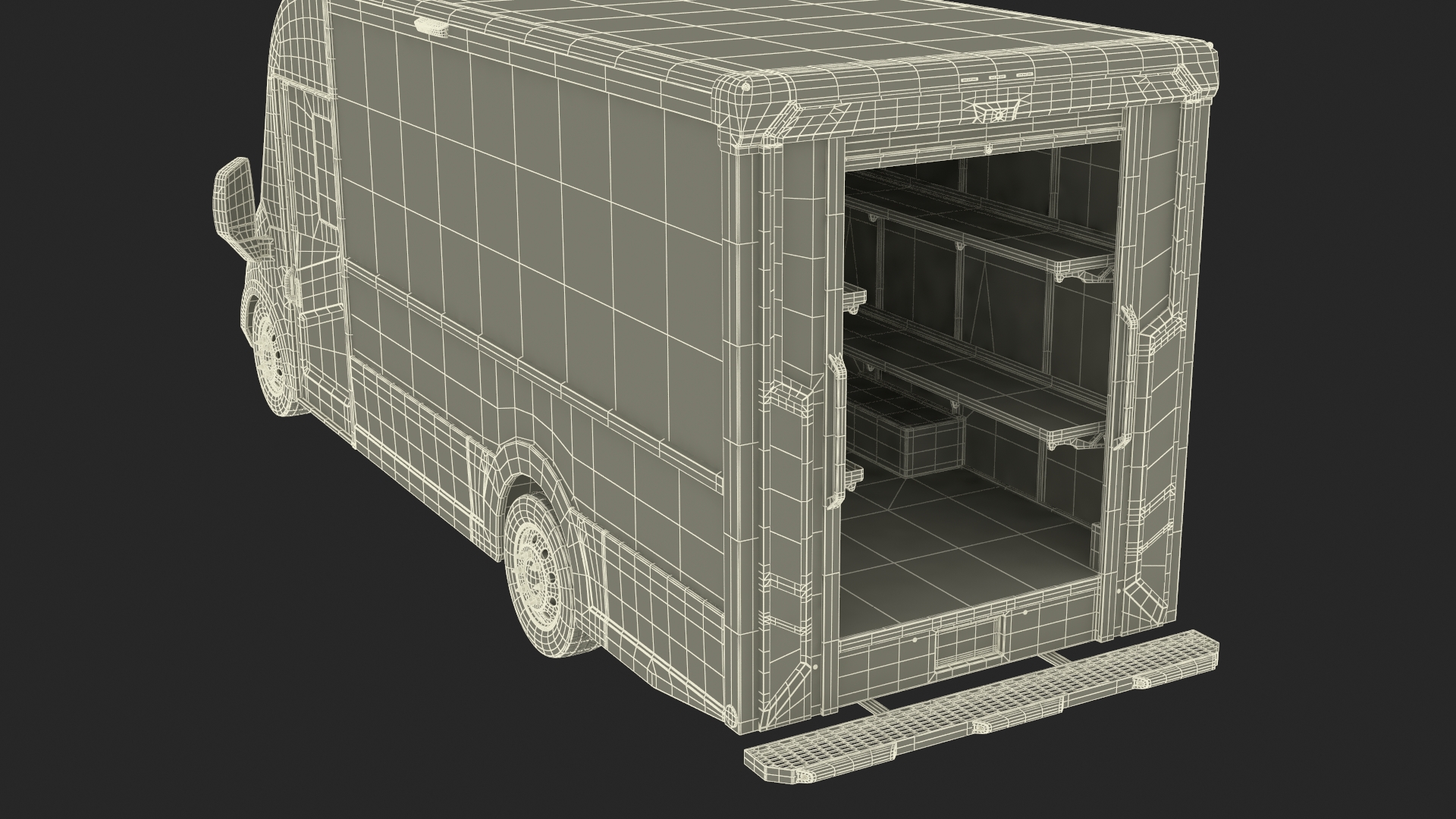 3D Urban Delivery Truck Rigged for Maya