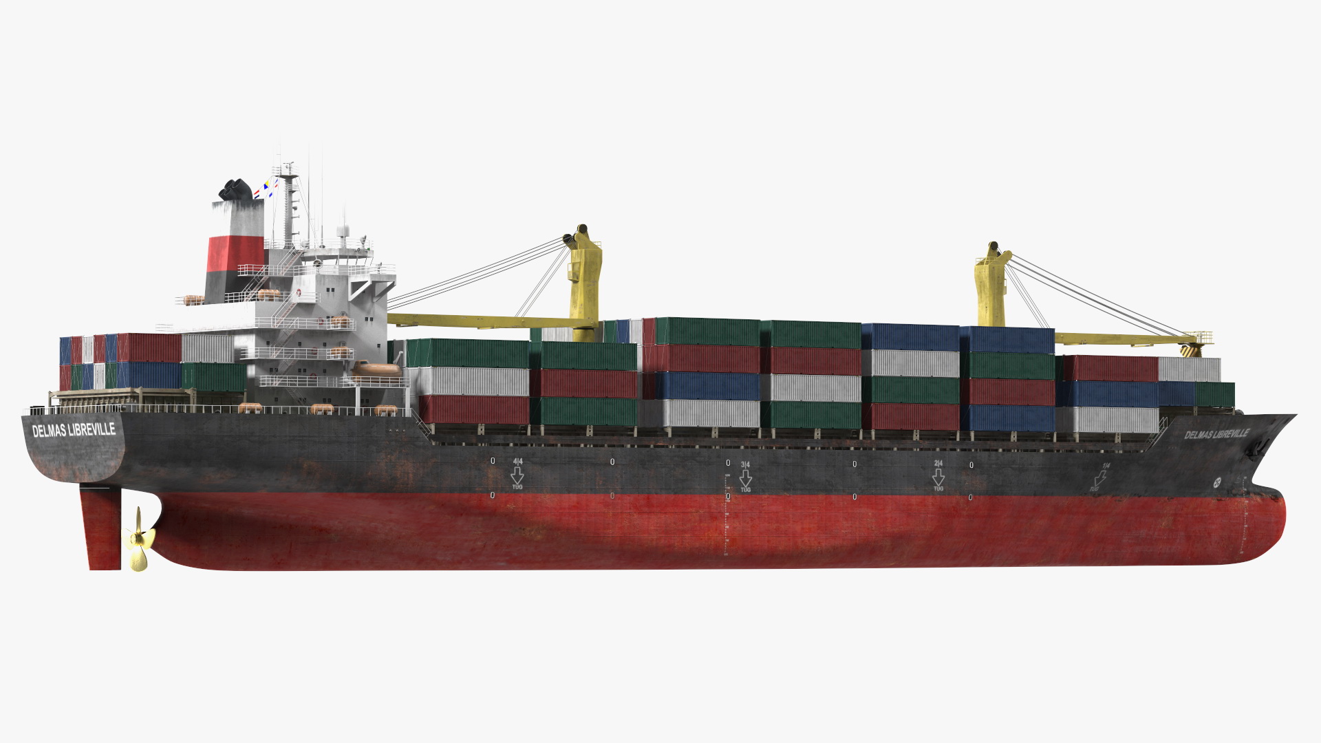 Ship with Simple Containers 3D