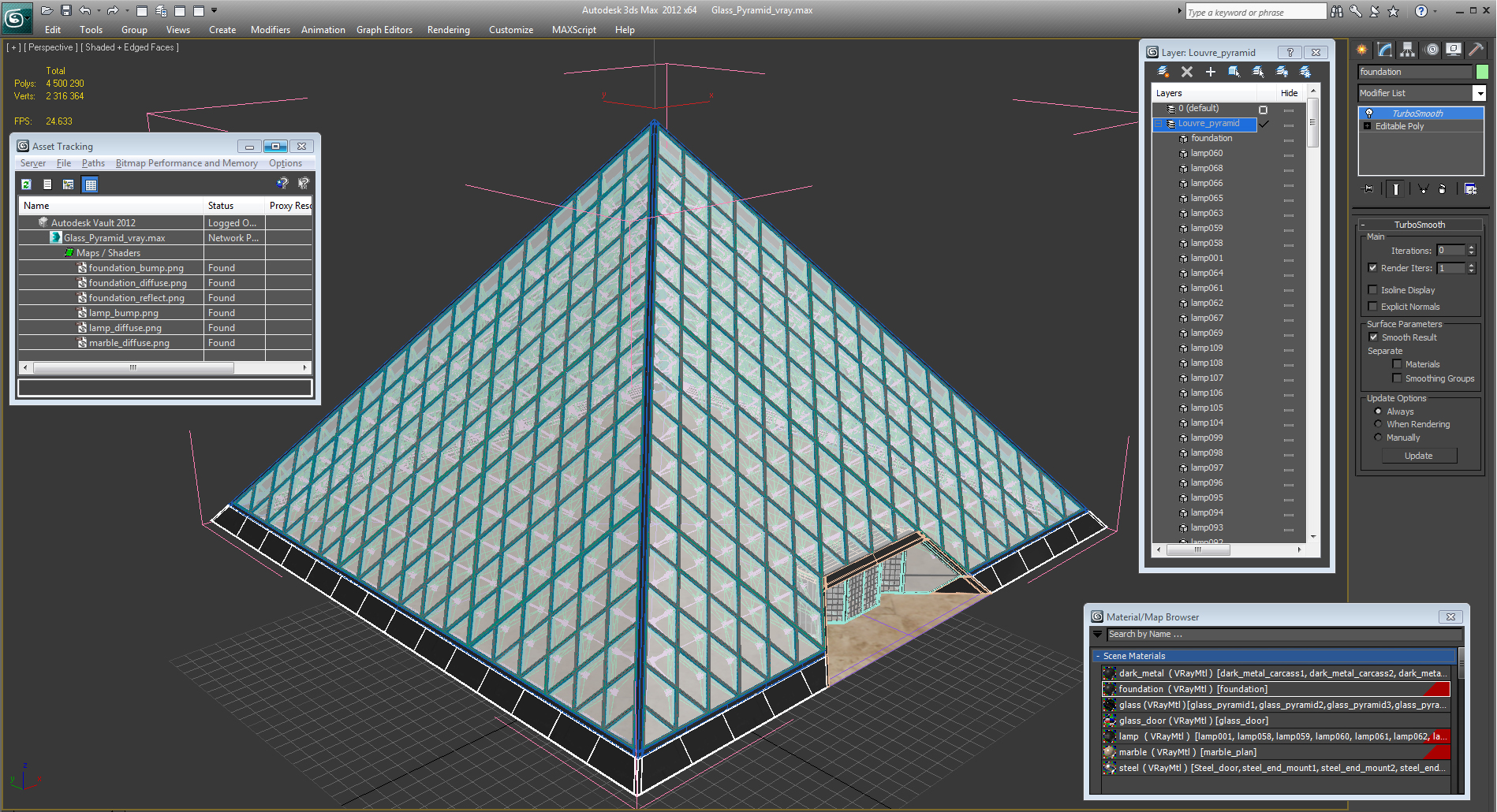 3D Glass Pyramid model