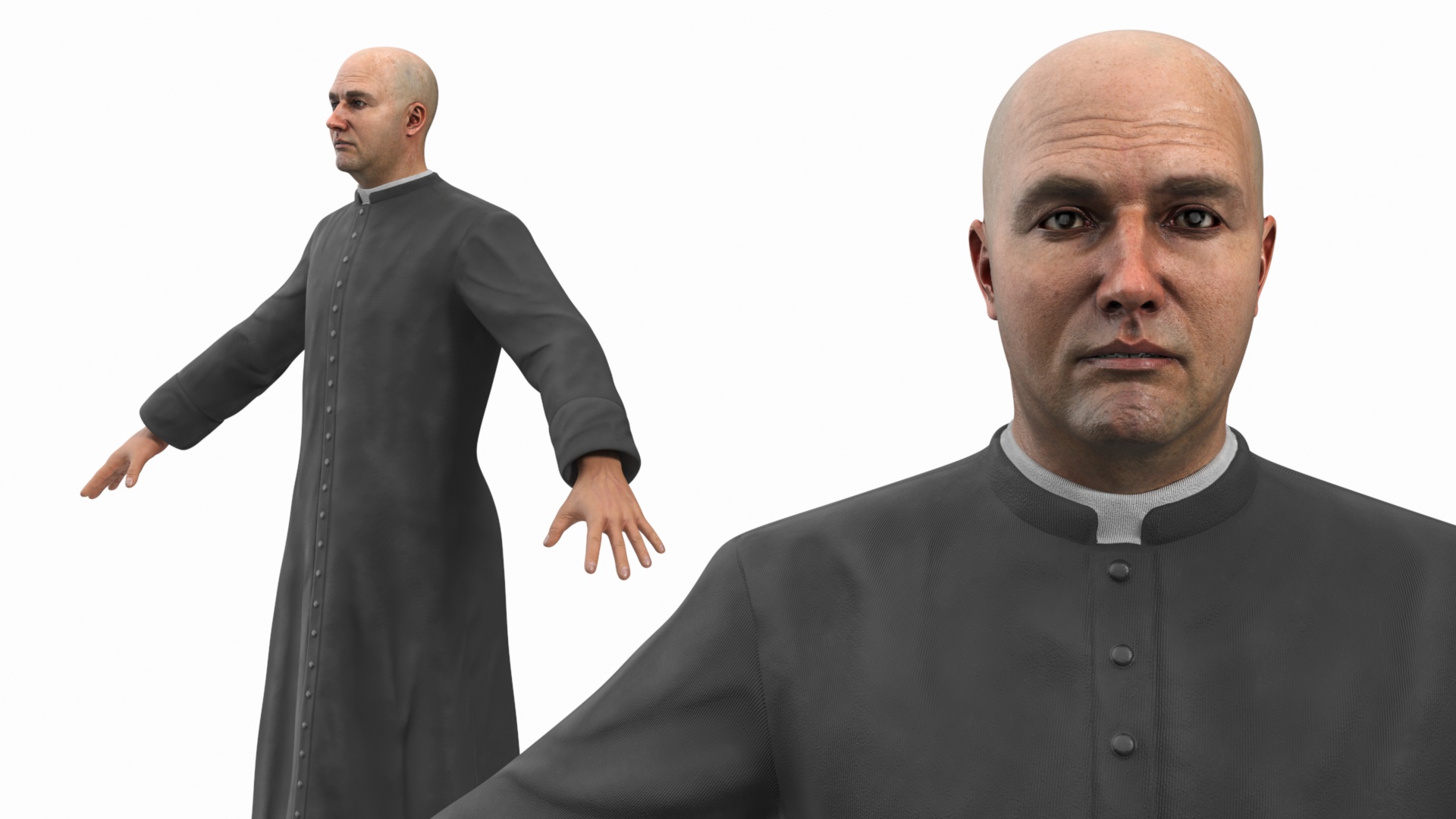 Catholic Priest A-Pose 3D