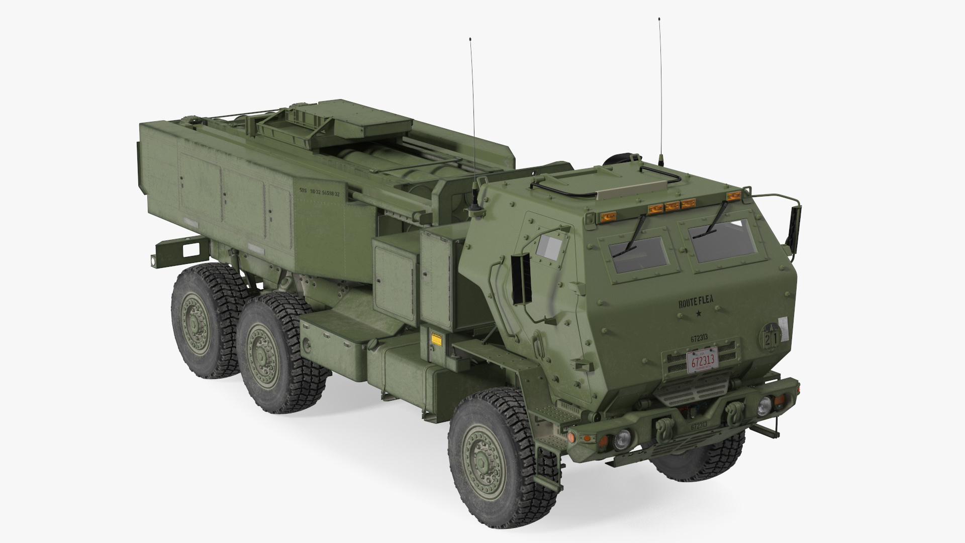 3D M142 High Mobility Artillery Rocket System Green model