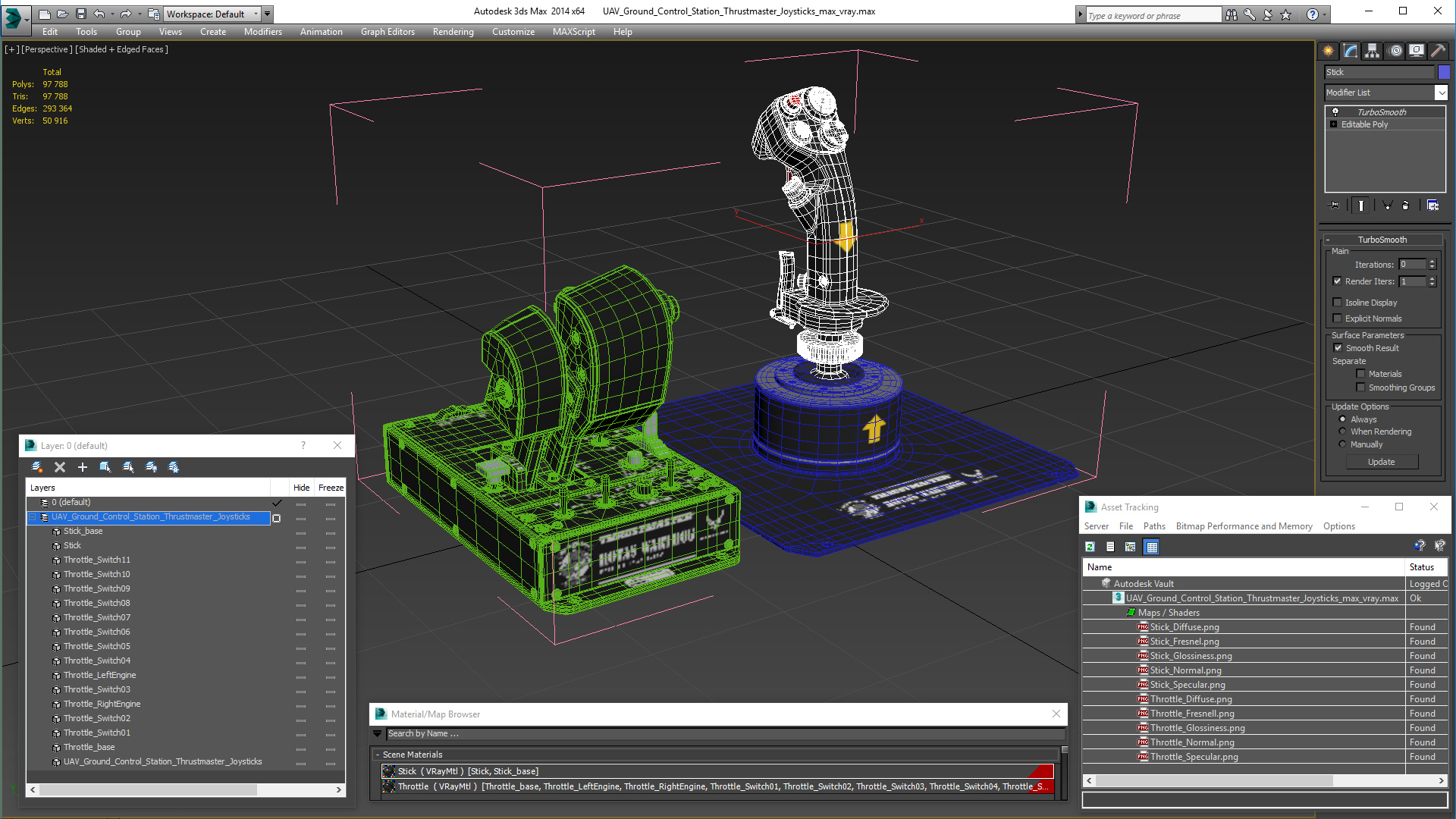 UAV Ground Control Station Thrustmaster Joysticks 3D model