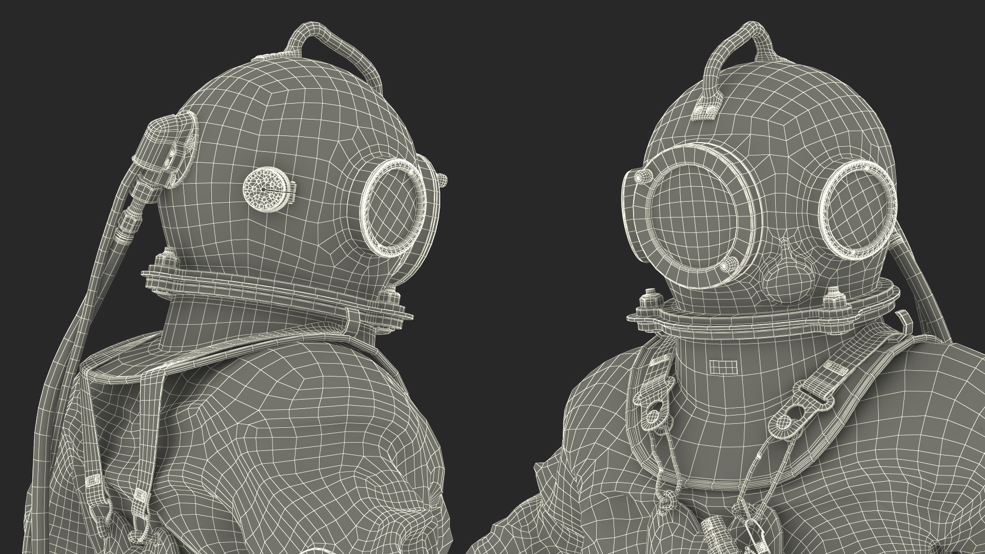 3D Old Rusty Diving Suit