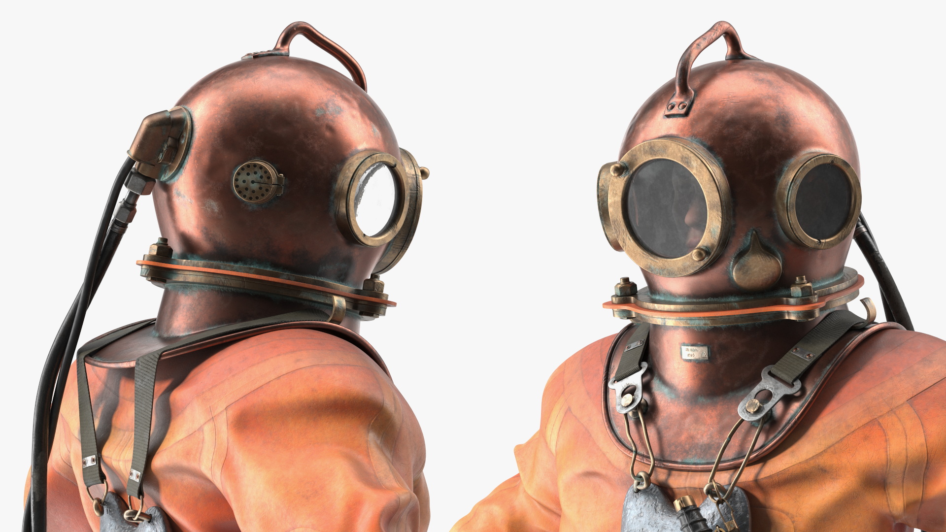 3D Old Rusty Diving Suit