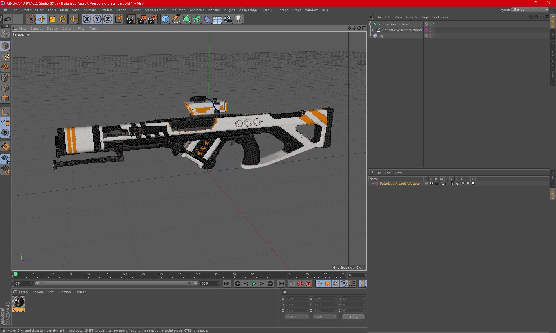 3D model Futuristic Assault Weapon