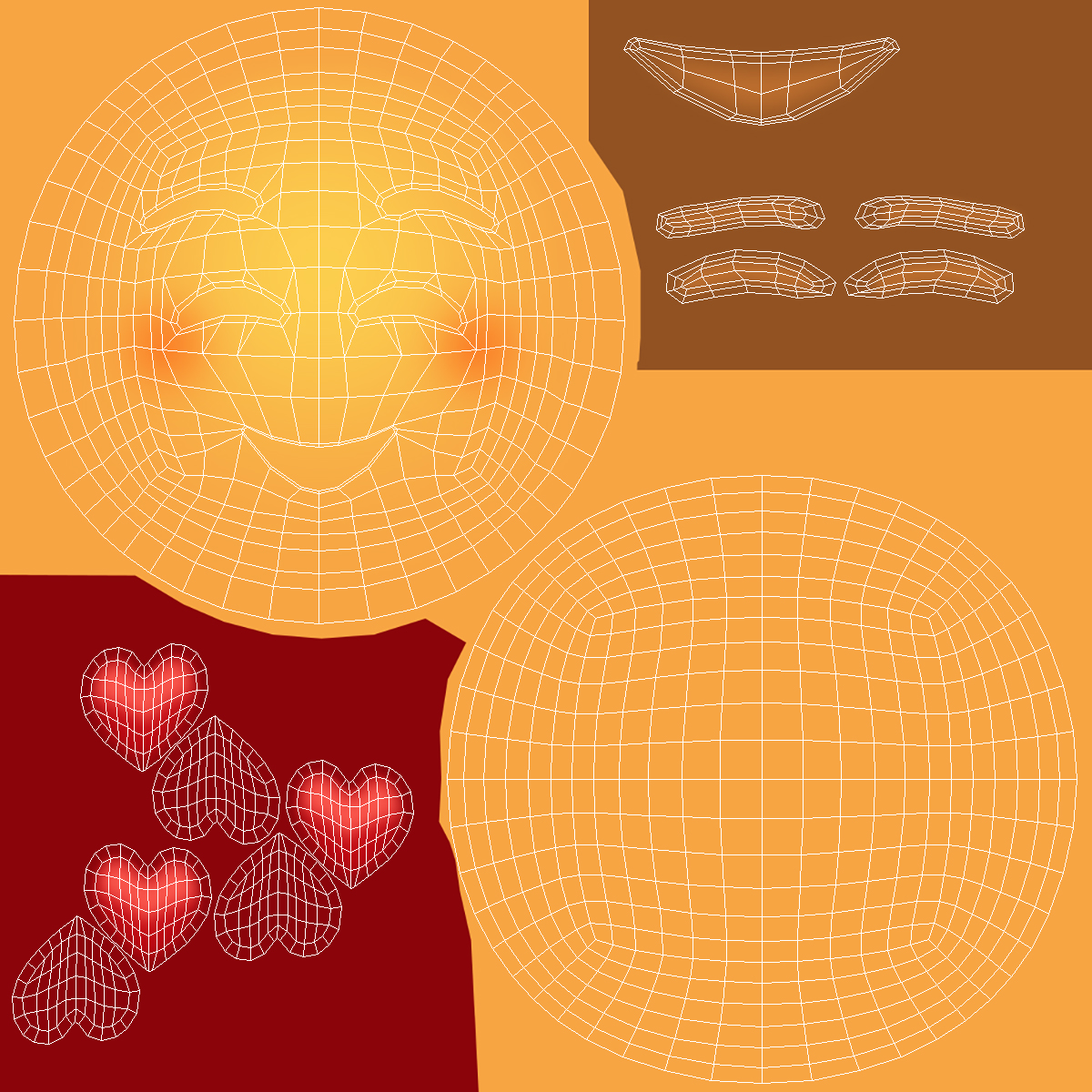 3D Smile Emoji With Hearts model