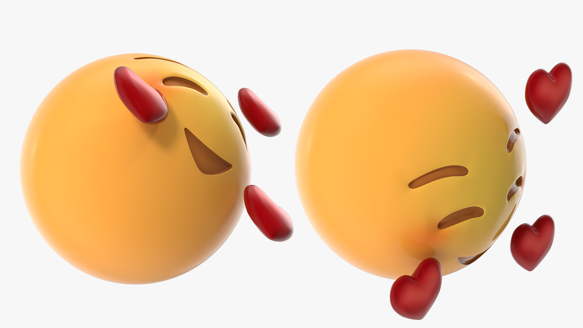 3D Smile Emoji With Hearts model