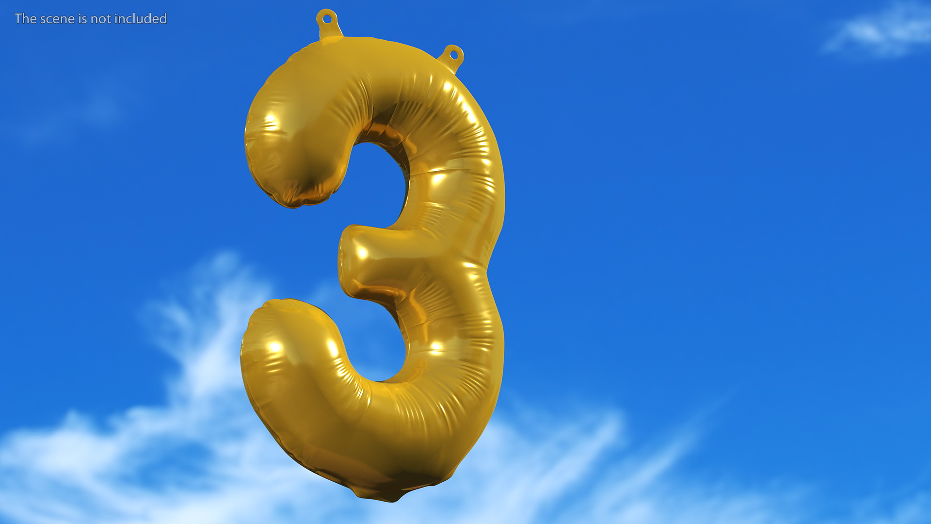 Balloon Numbers Set Gold 3D model