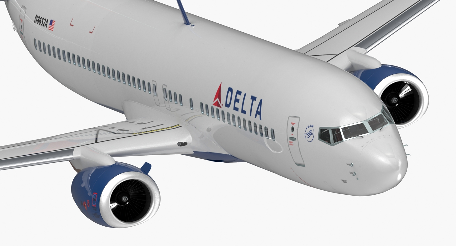 3D Boeing 737 800 with Interior Delta Air Lines Rigged