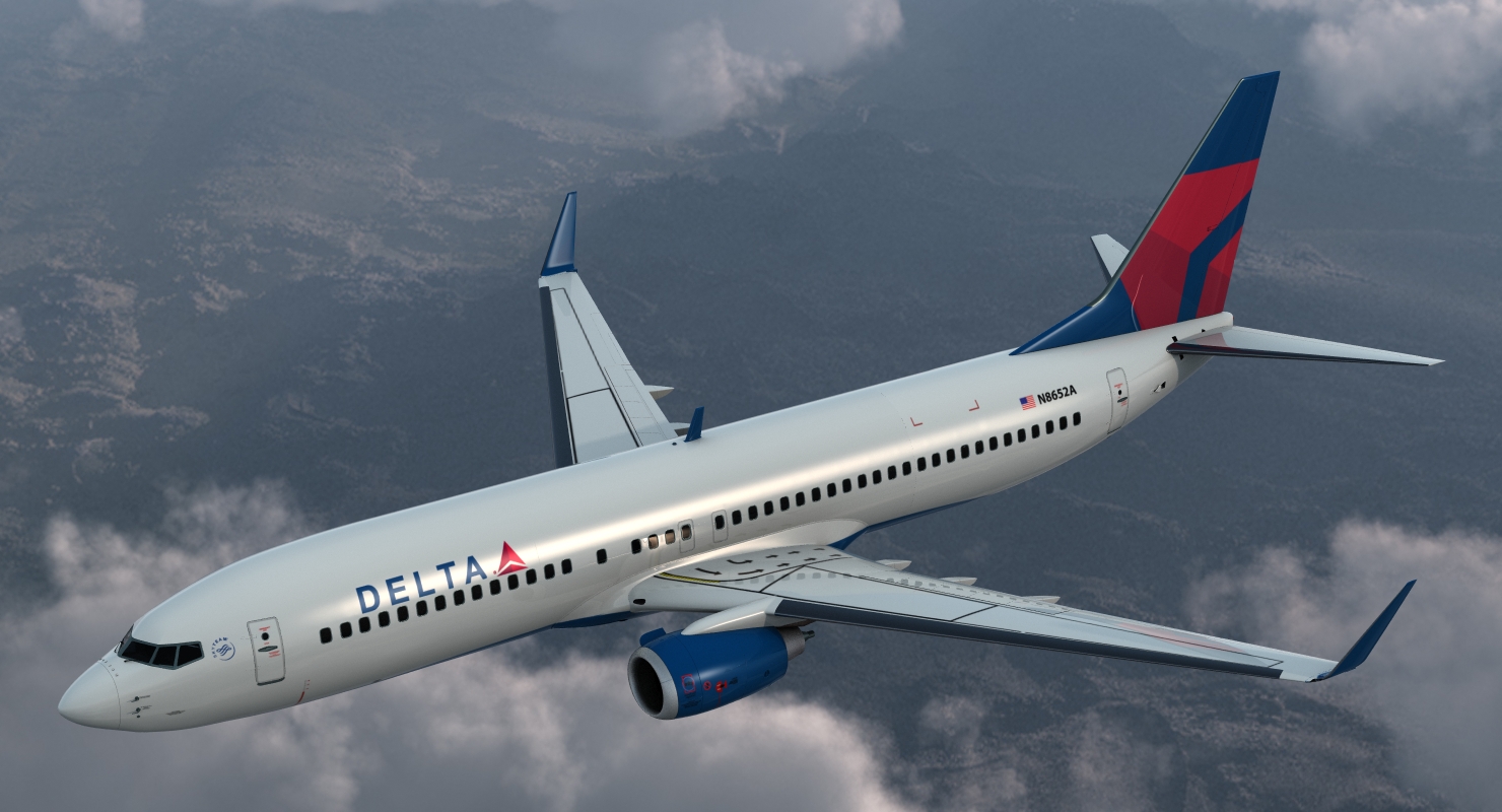 3D Boeing 737 800 with Interior Delta Air Lines Rigged