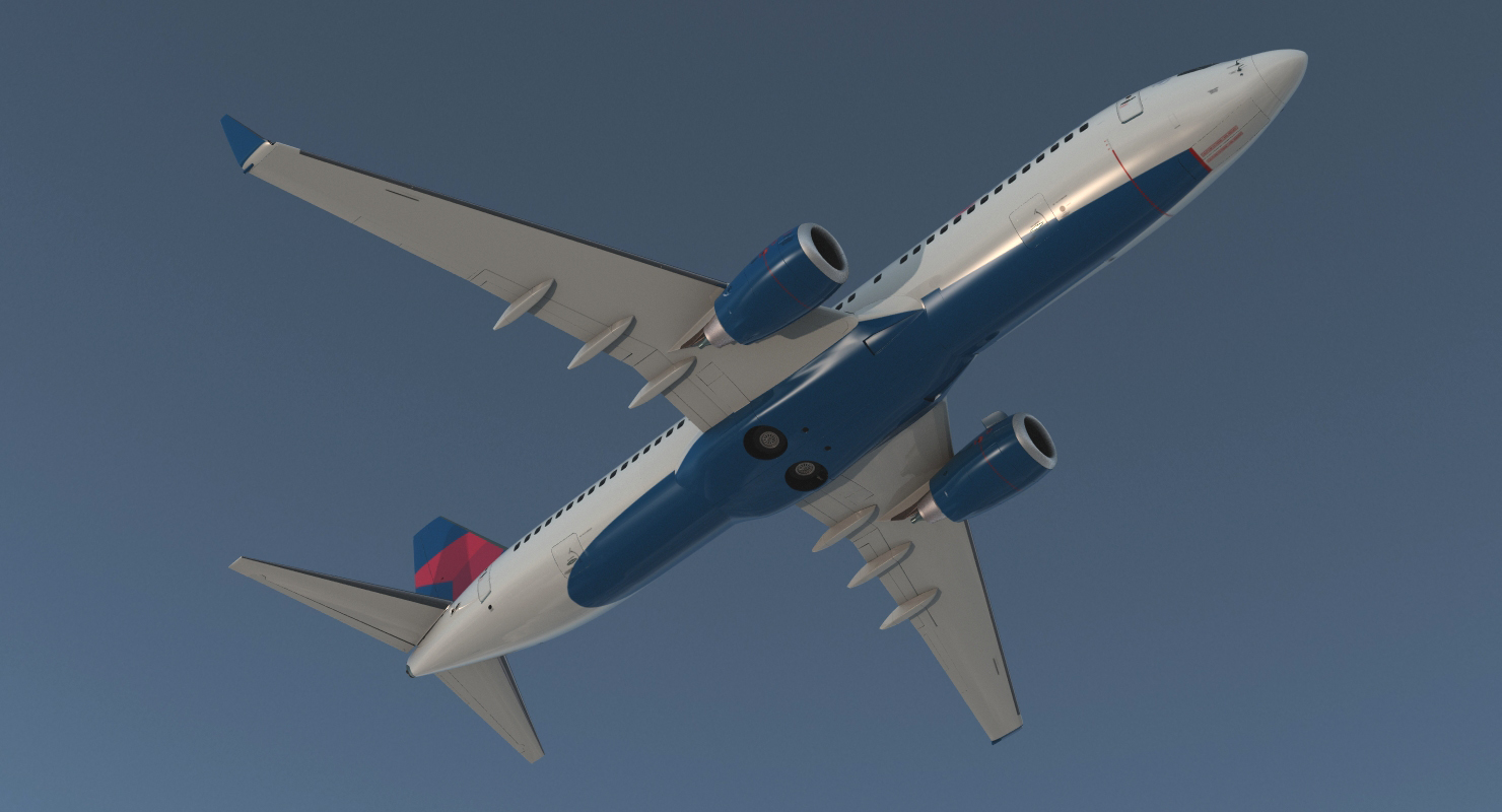 3D Boeing 737 800 with Interior Delta Air Lines Rigged