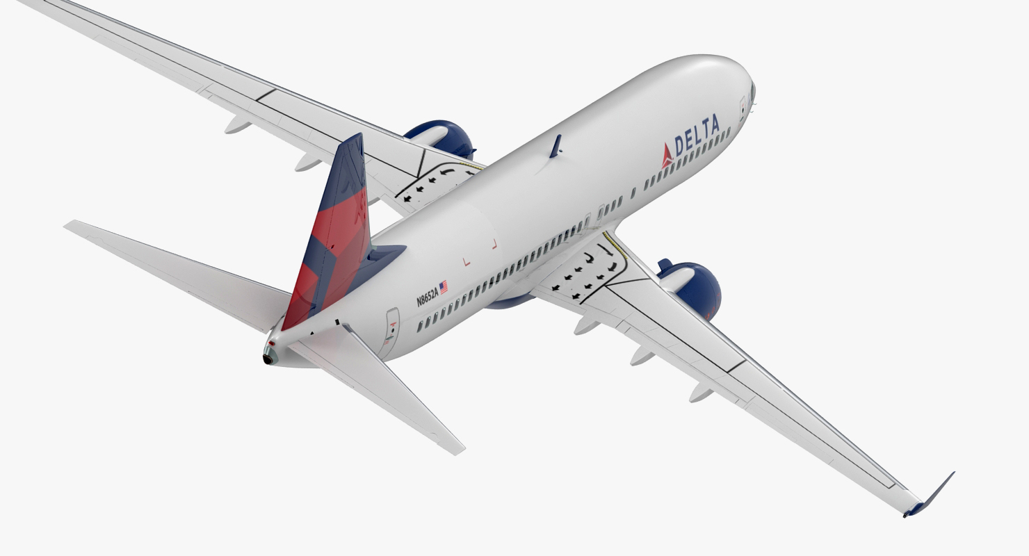 3D Boeing 737 800 with Interior Delta Air Lines Rigged