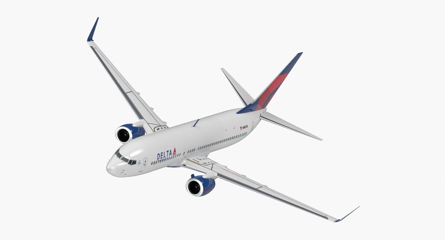 3D Boeing 737 800 with Interior Delta Air Lines Rigged