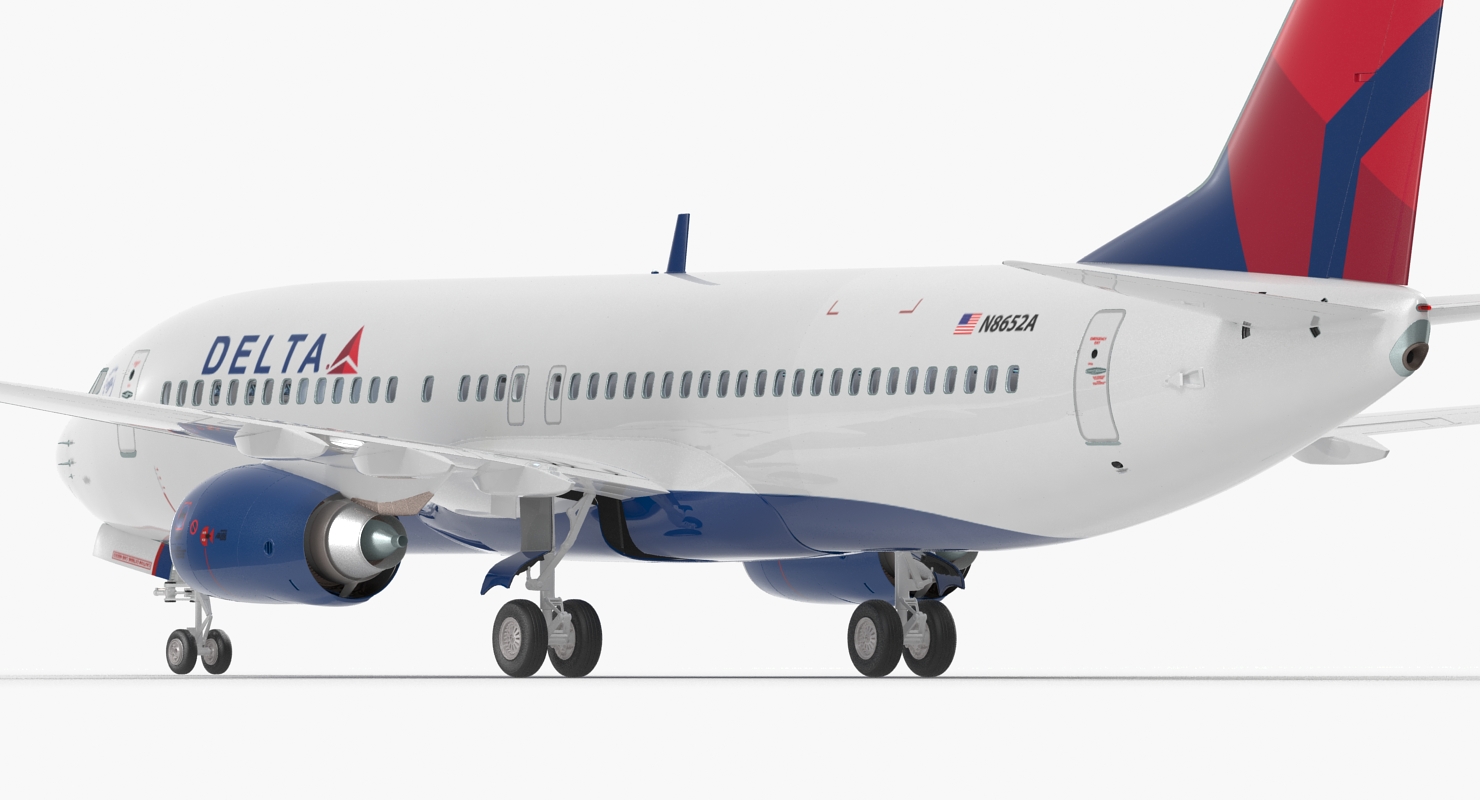 3D Boeing 737 800 with Interior Delta Air Lines Rigged