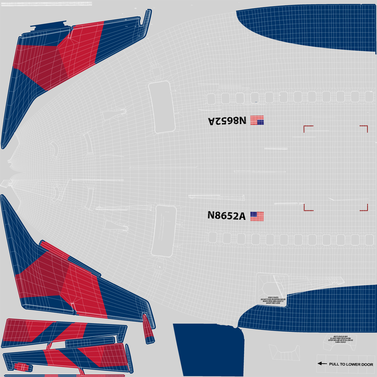 3D Boeing 737 800 with Interior Delta Air Lines Rigged