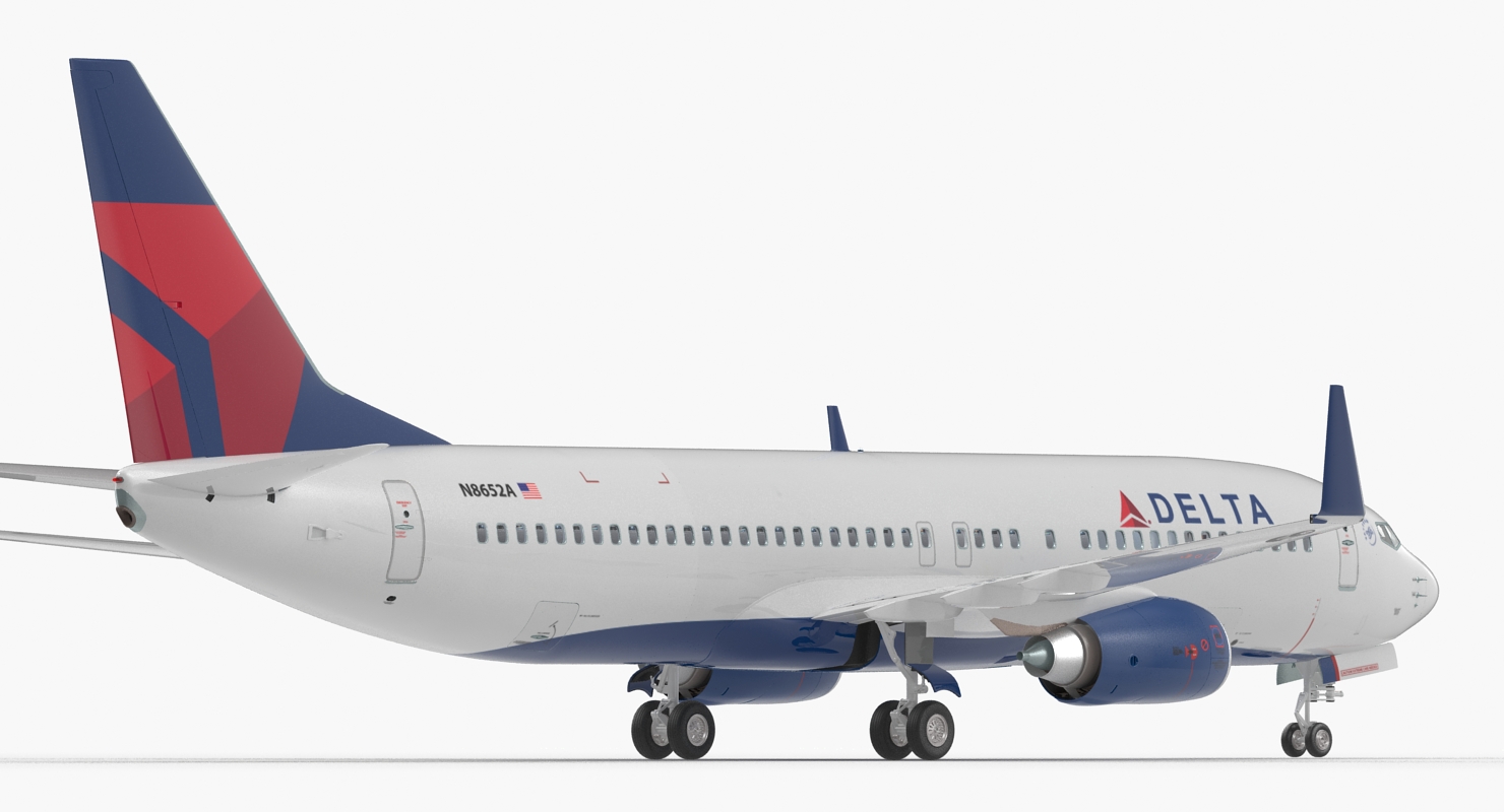 3D Boeing 737 800 with Interior Delta Air Lines Rigged