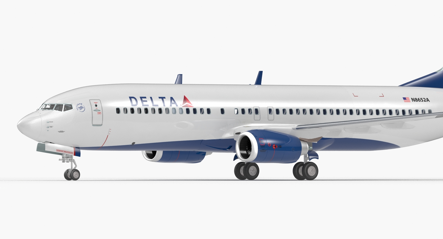 3D Boeing 737 800 with Interior Delta Air Lines Rigged