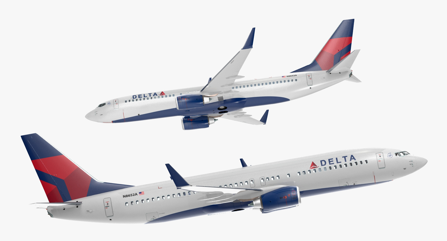 3D Boeing 737 800 with Interior Delta Air Lines Rigged