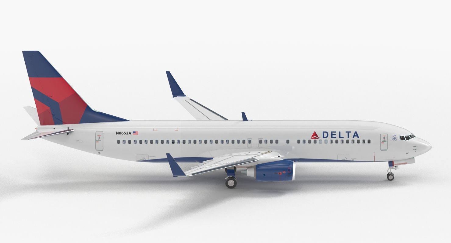 3D Boeing 737 800 with Interior Delta Air Lines Rigged