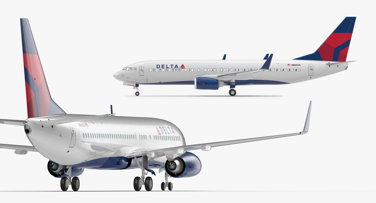 3D Boeing 737 800 with Interior Delta Air Lines Rigged